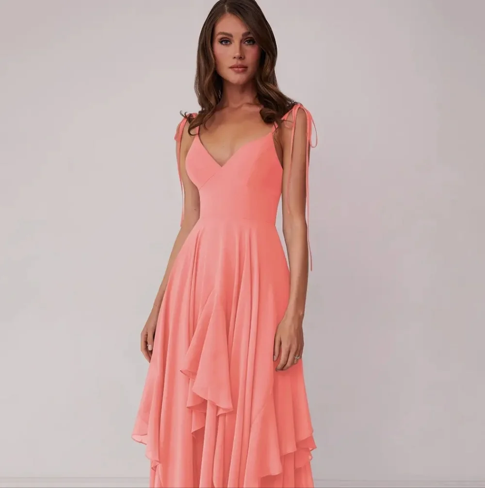 Azazie Barbie Coral PINK dress - Picture 4 of 5